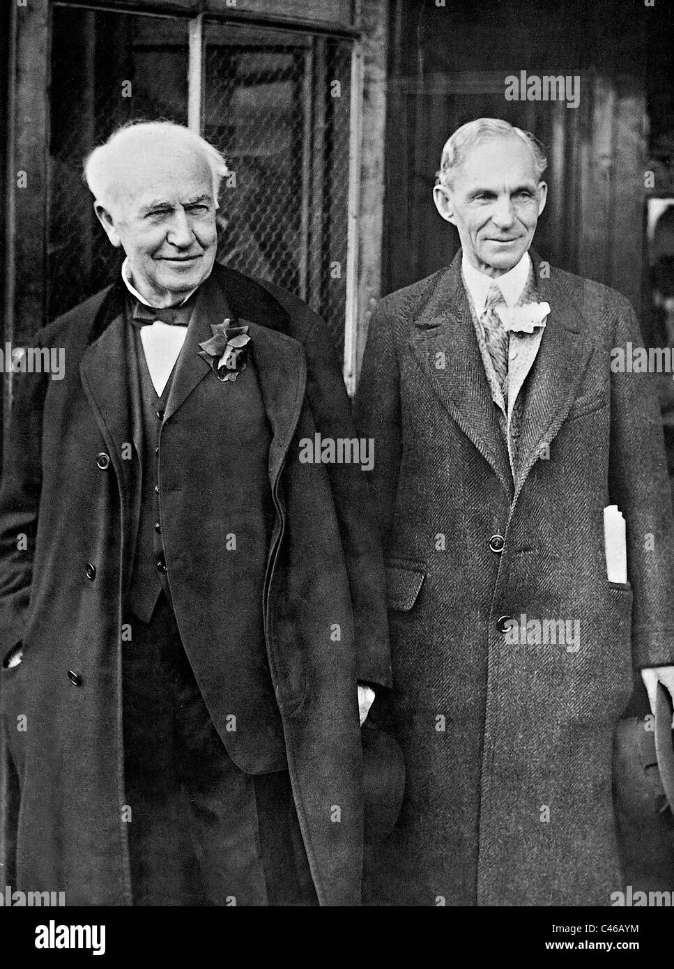 Thomas Alva Edison et d'Henry Ford, 1927 Banque D'Images