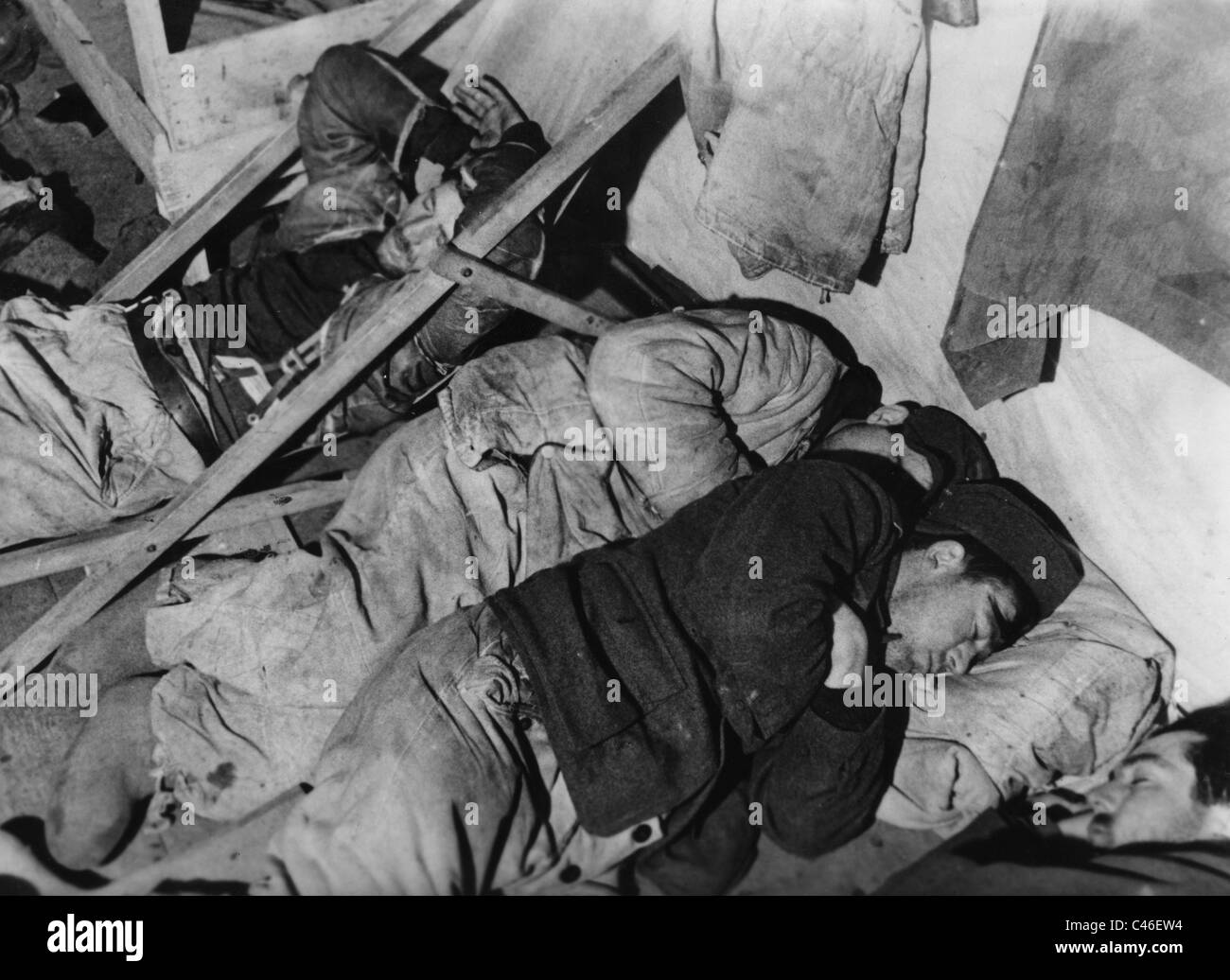 Seconde Guerre mondiale : les soldats allemands ayant une pause Banque D'Images