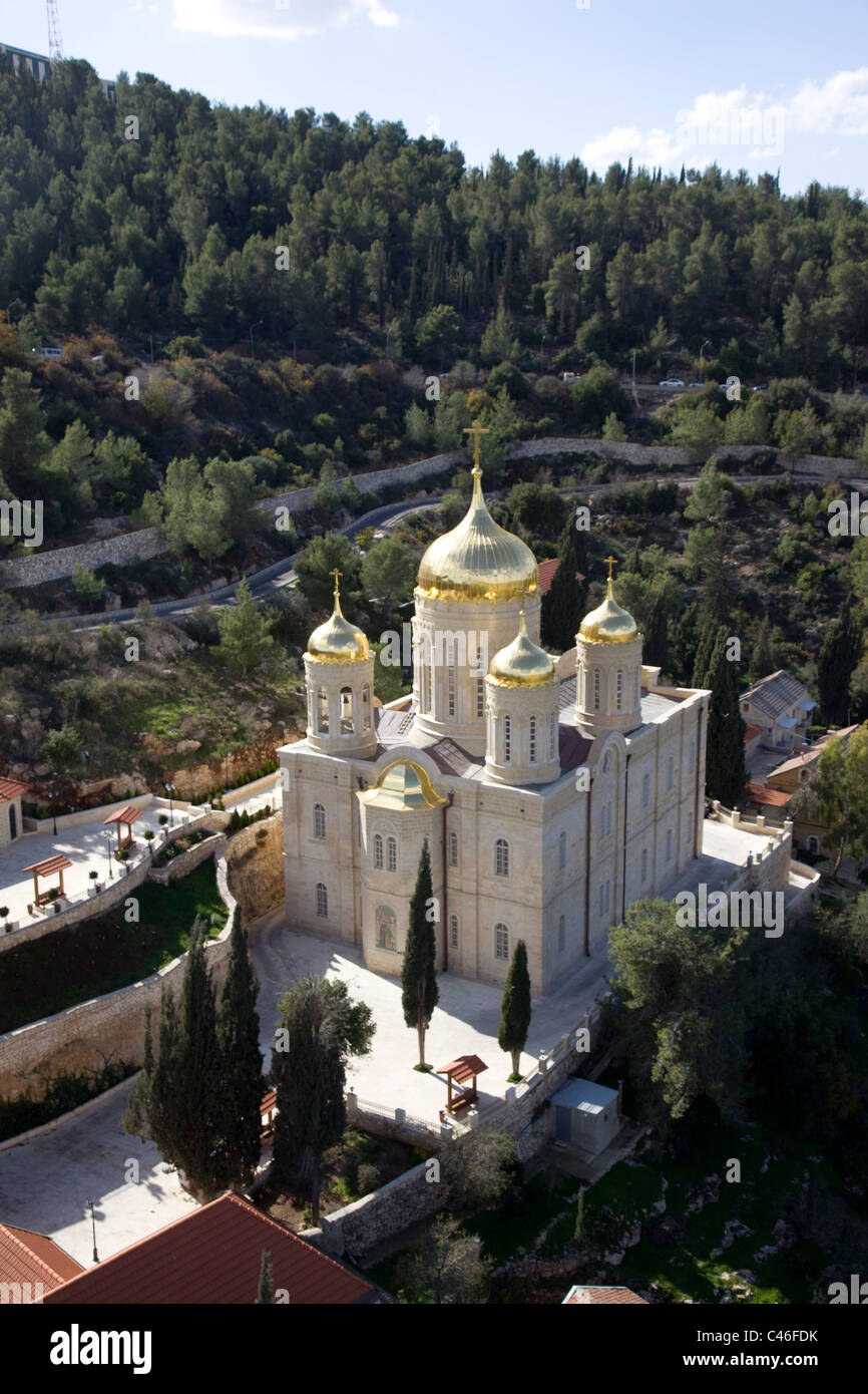 Photographie aérienne du Gorny monastère à Ein Kerem Banque D'Images