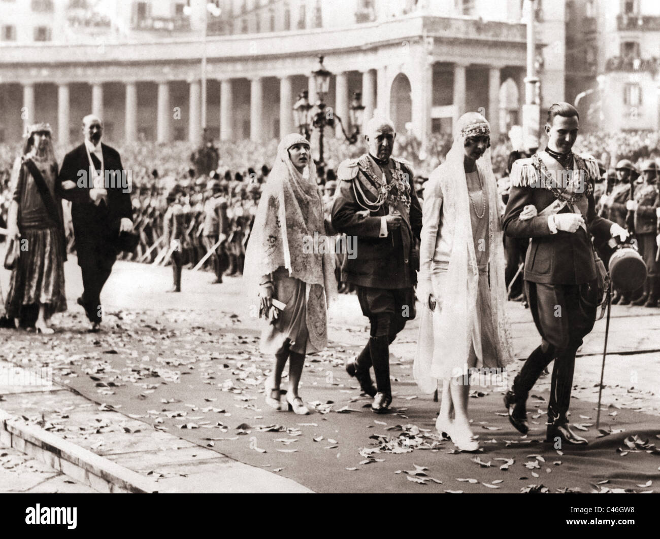 Umberto II., auf der Hochzeit des Fürsten von Aoste, 1927 Banque D'Images