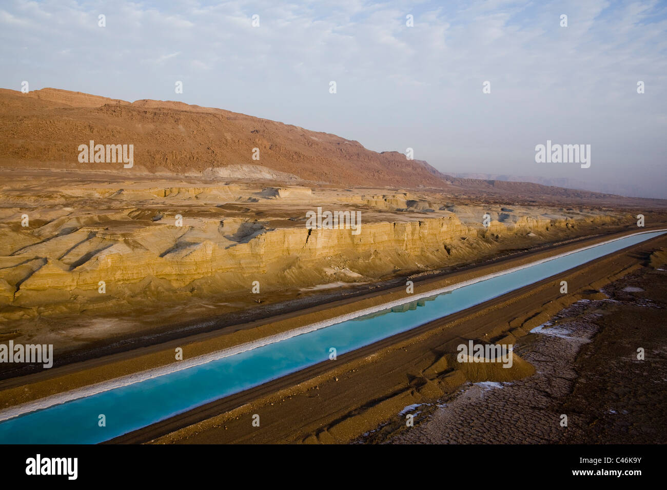 Photographie aérienne d'un canal dans la mer Deda Banque D'Images