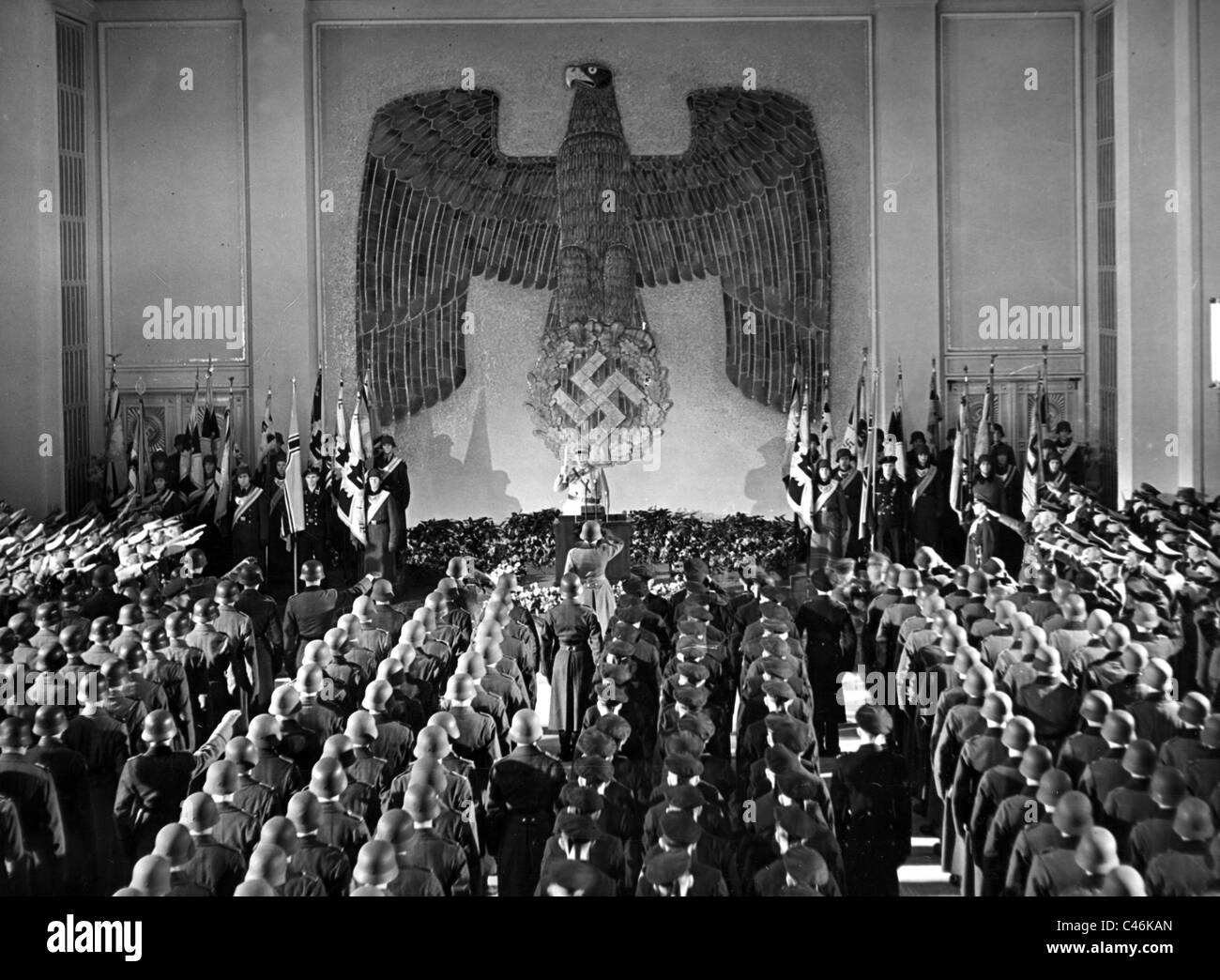 Seconde Guerre mondiale : Hermann Göring Stalingrad du discours sur 30/01/1943 dans le Reich Berlin Ministère de l'air et Joseph Goebbels S' Banque D'Images