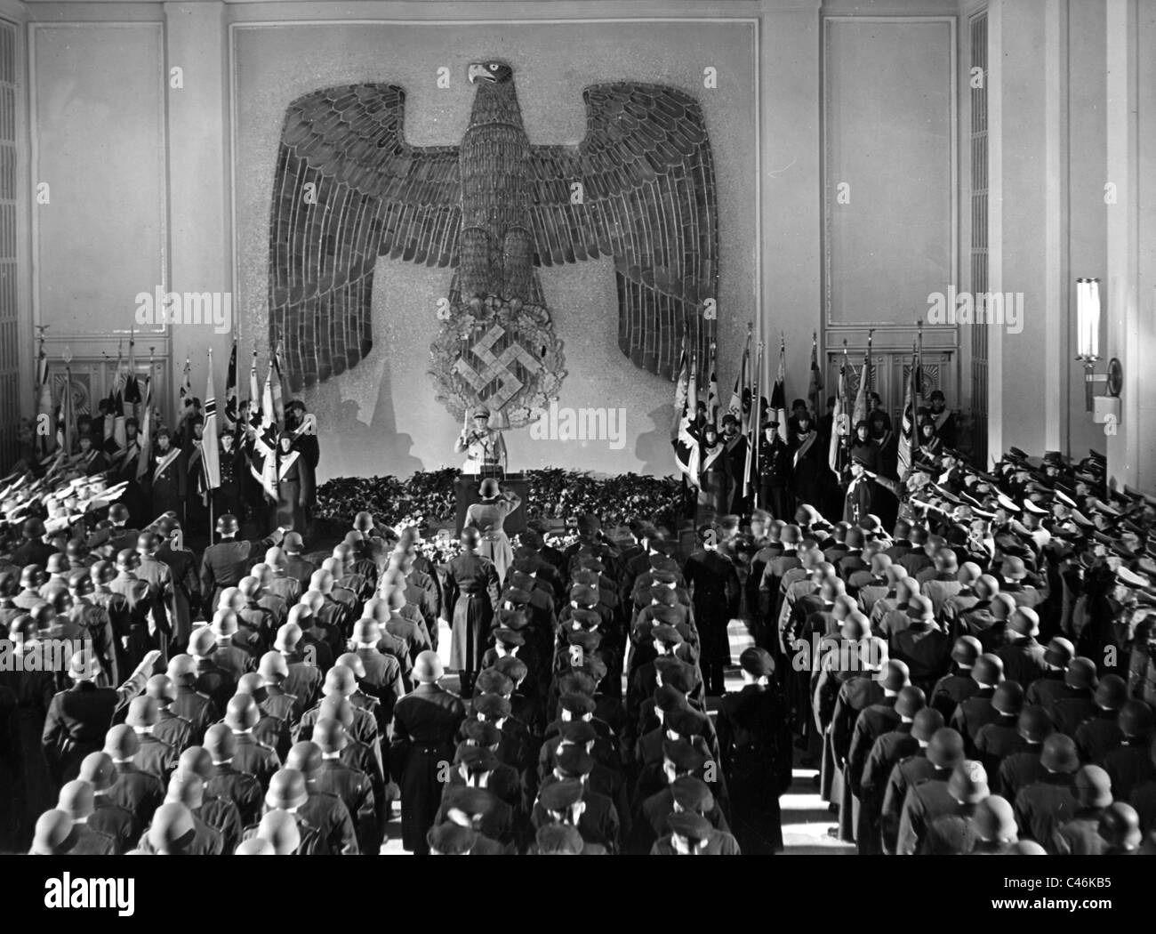 Seconde Guerre mondiale : Hermann Göring Stalingrad du discours sur 30/01/1943 dans le Reich Berlin Ministère de l'air et Joseph Goebbels S' Banque D'Images