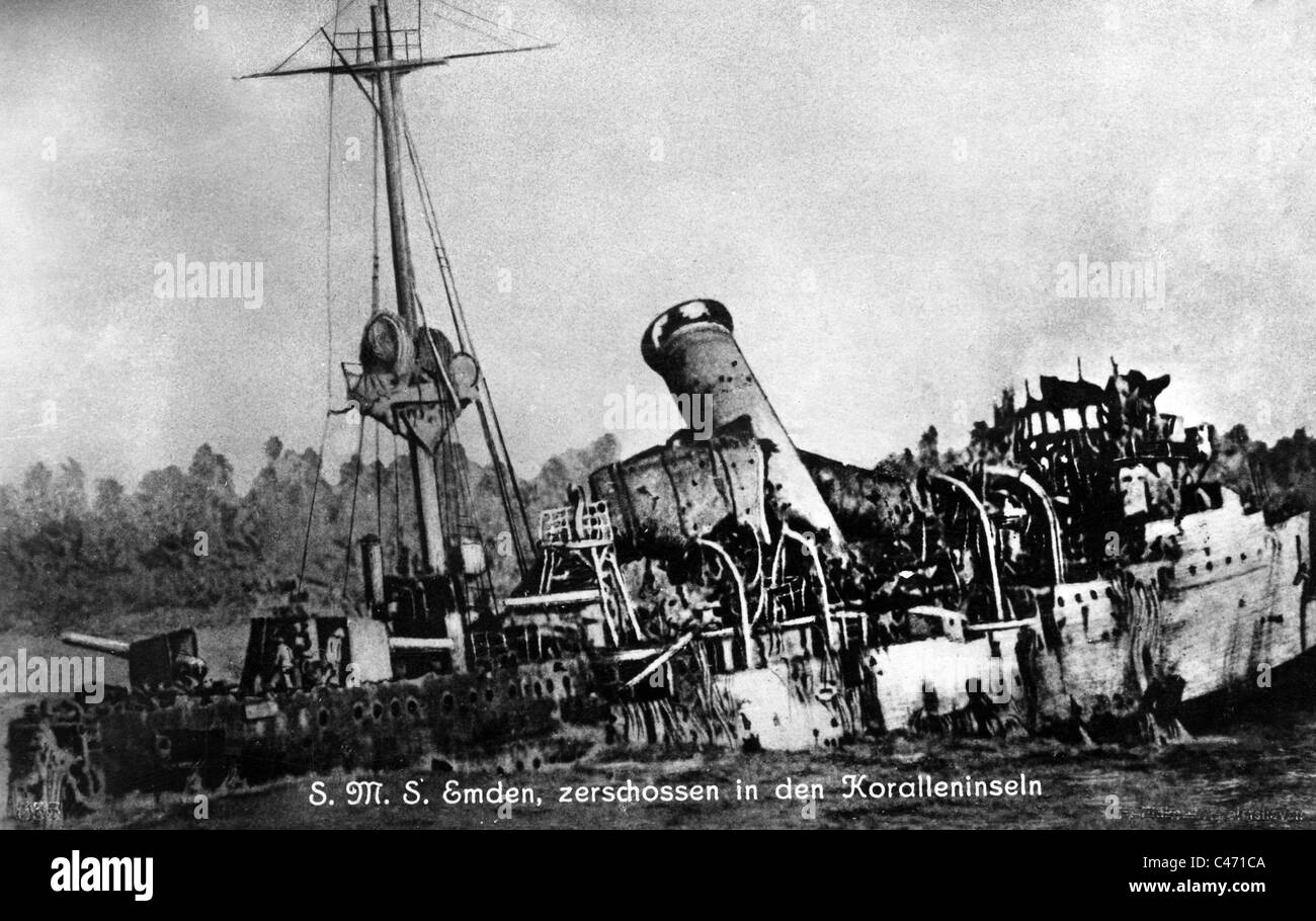 Première Guerre mondiale : "Croiseur Emden' dans l'Océan Indien, 1914 Banque D'Images