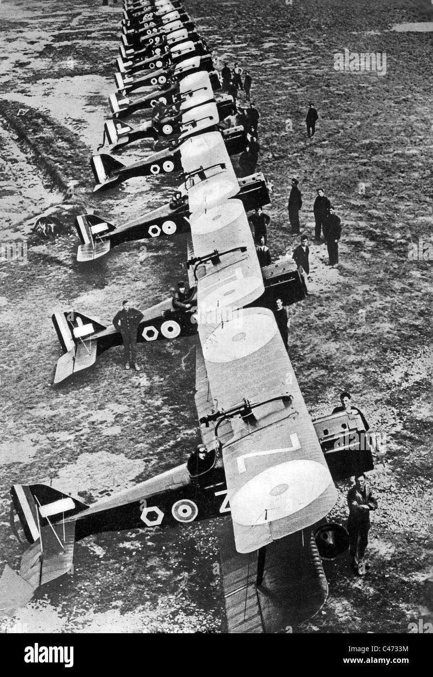 Des avions britanniques de la Première Guerre mondiale Banque D'Images