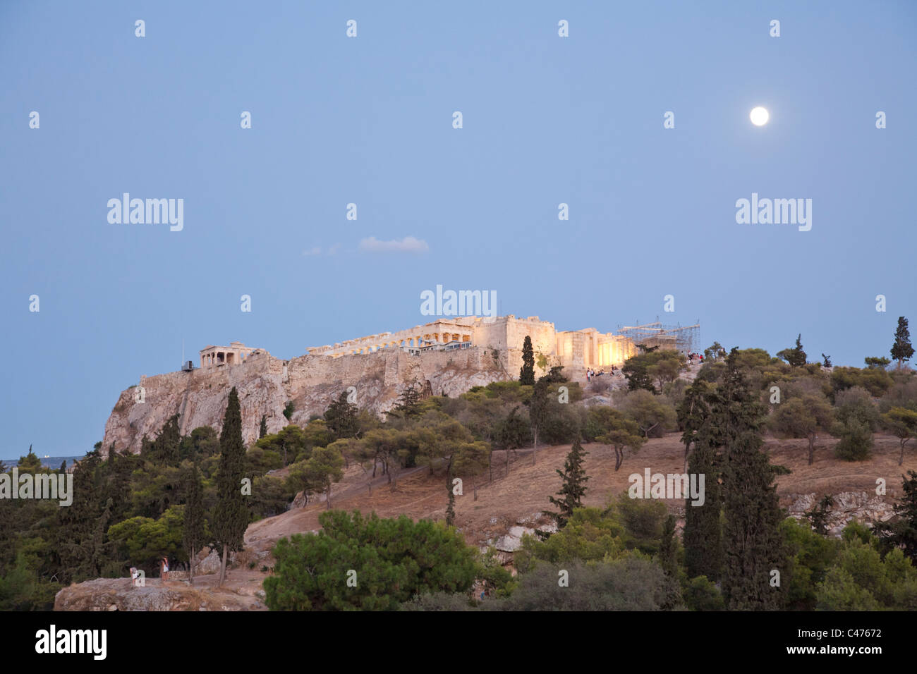 L'Acropole et le Parthénon, Athènes Grèce Temple Banque D'Images