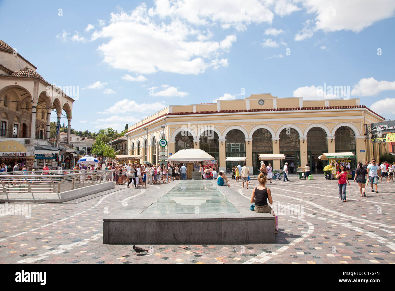 La place Monastiraki, Athènes Grèce Banque D'Images