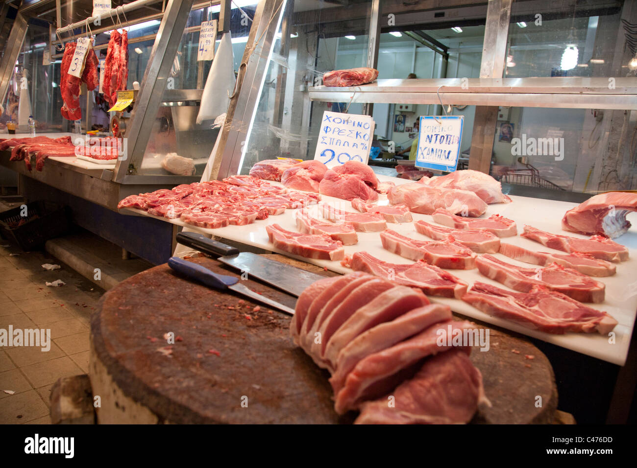 Marché Central ou Kentriki Agora, Athènes Grèce Banque D'Images