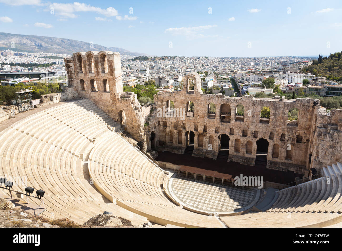 Théâtre Hérode Atticus, Acropole, Athènes Grèce Banque D'Images