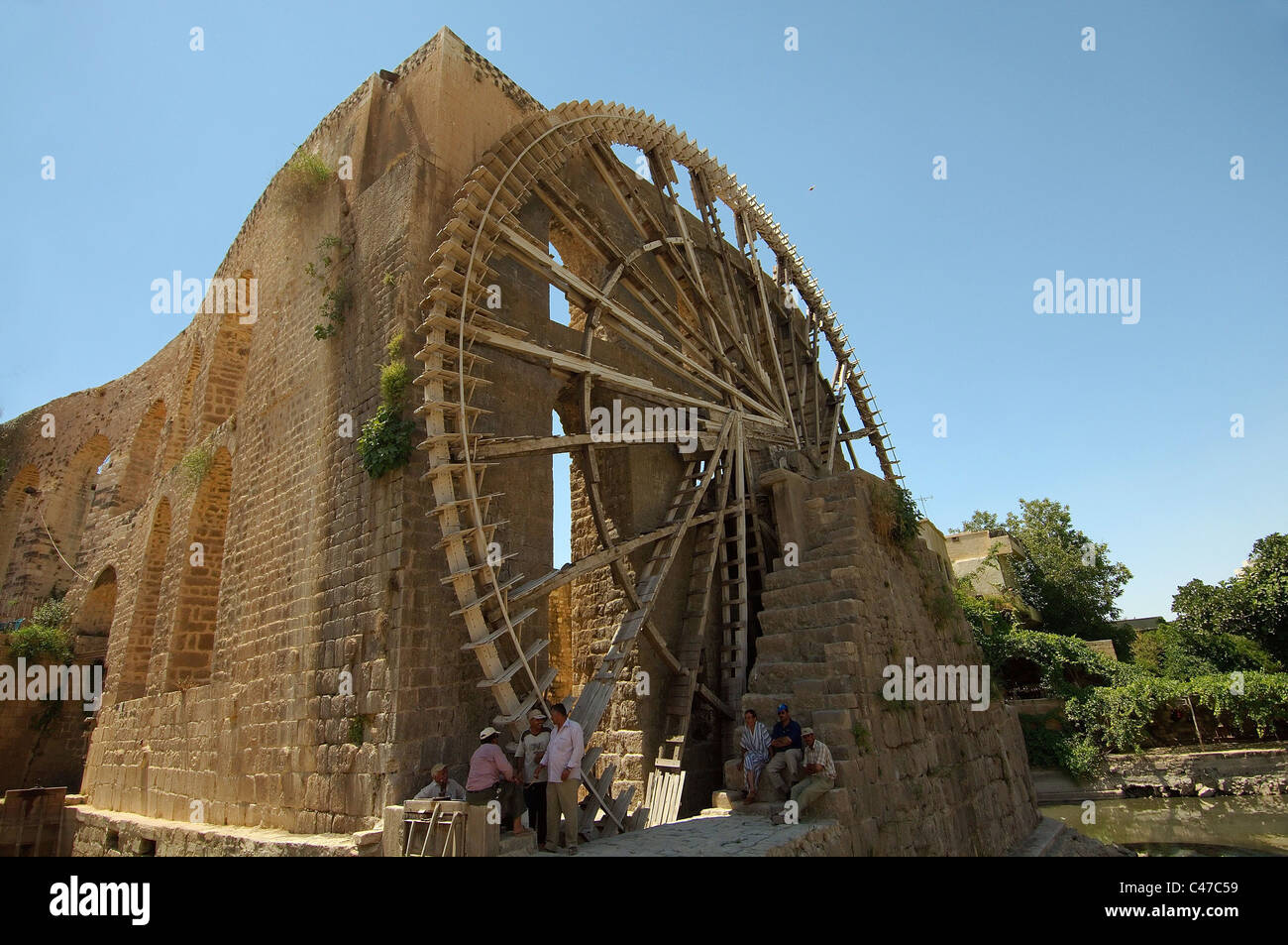 Noria (machine pour le levage de l'eau) de Hama sur l'Oronte Banque D'Images