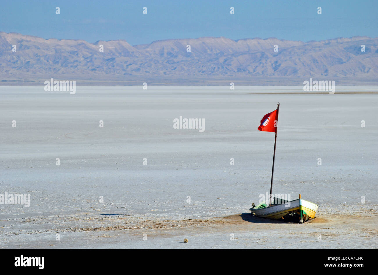 Chott el Jerid salt lake, Tunisie Banque D'Images