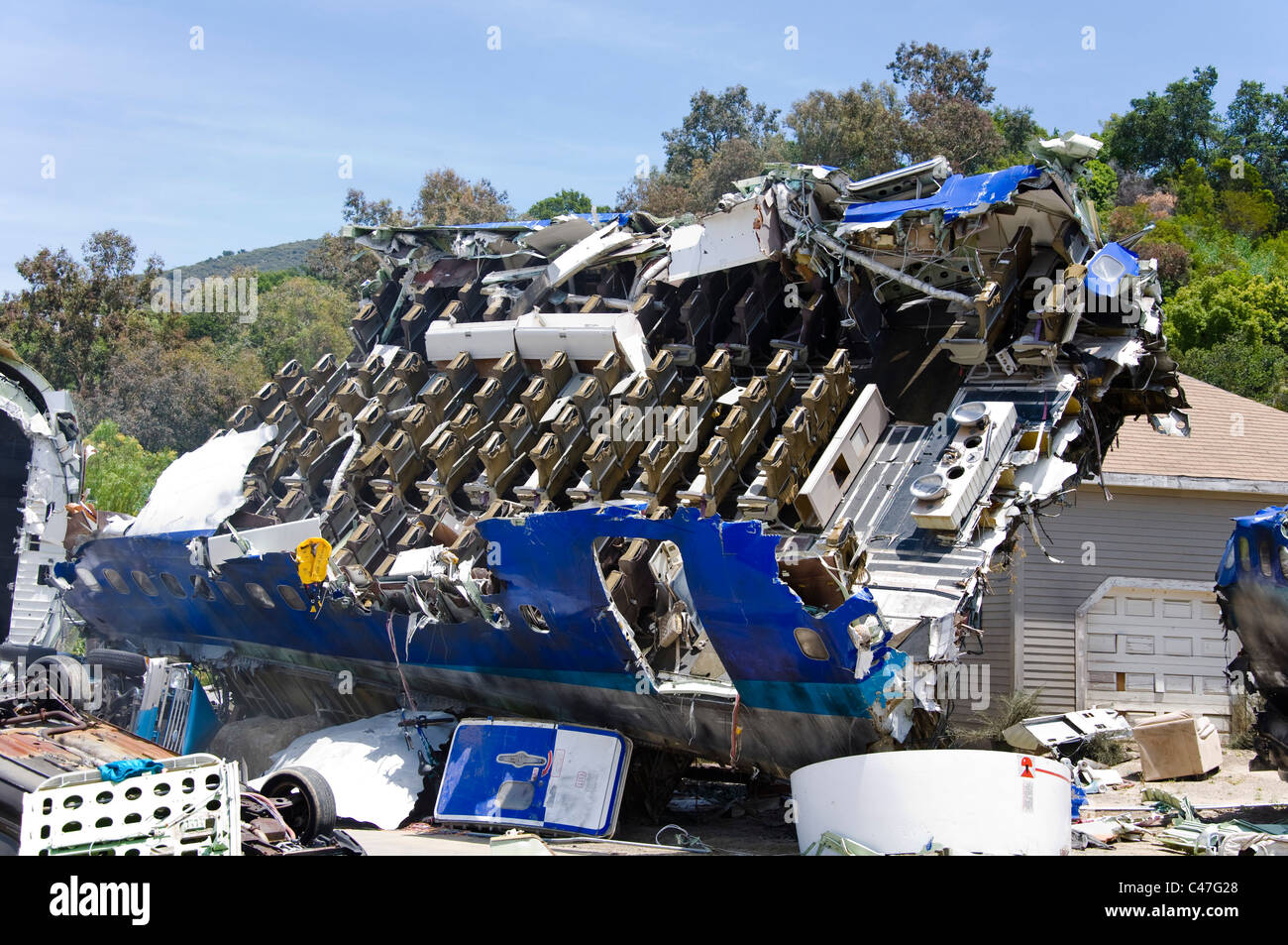 Accident d'avion, de l'univers des studios, Hollywood, Californie Banque D'Images