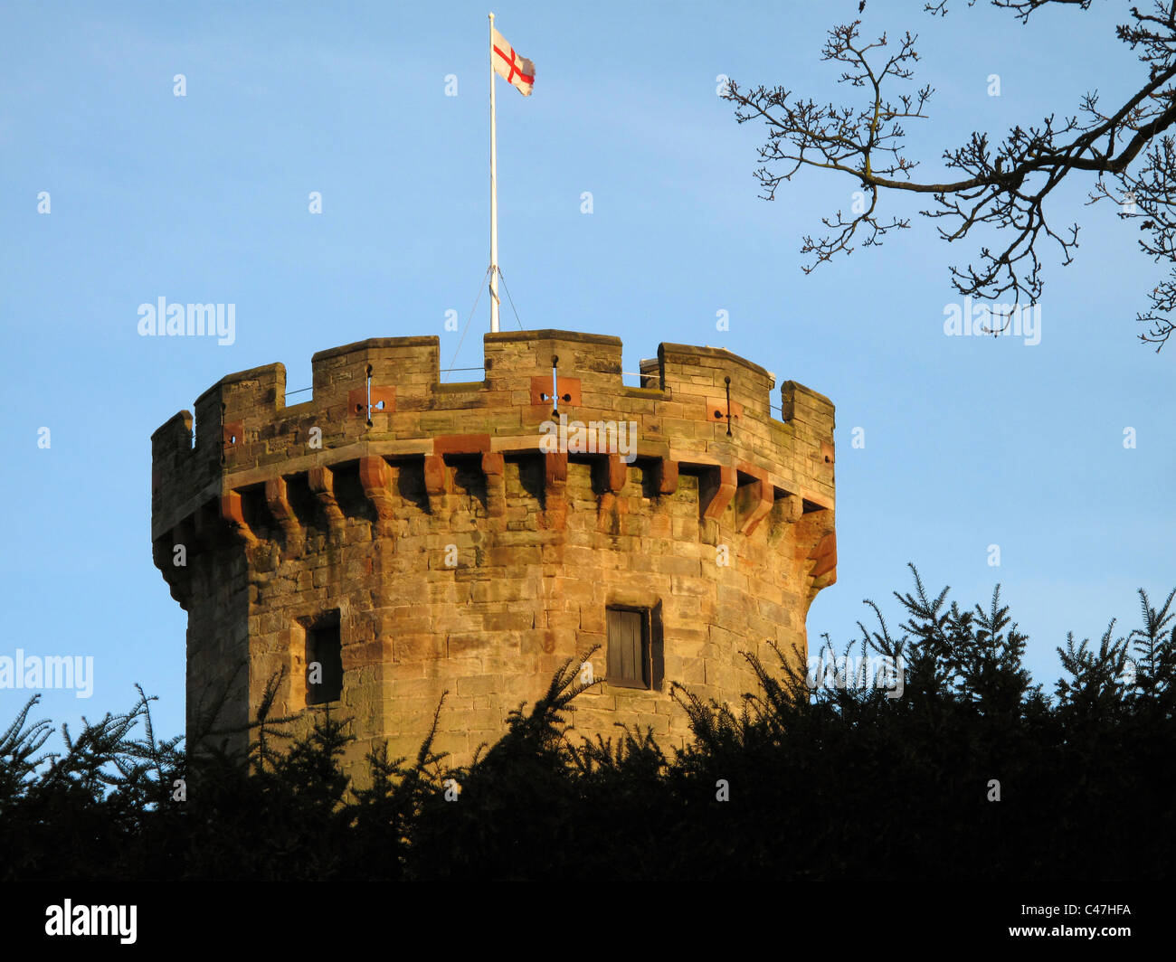 Guy's Tower, le château de Warwick, Warwick, Warwickshire, Angleterre Banque D'Images