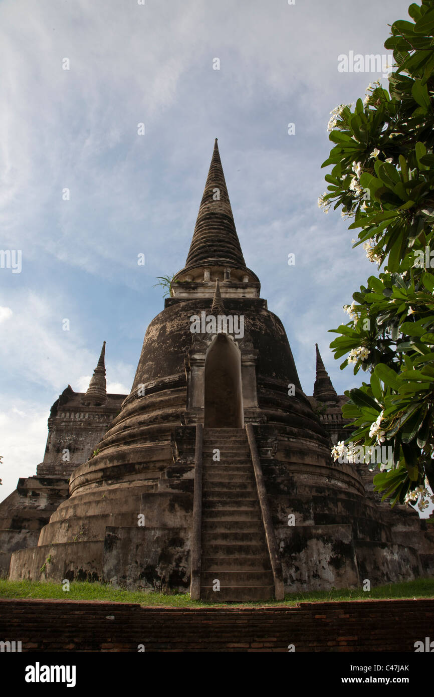 Wat Phra Sri Sanphet, faisant partie du palais royal, était exclusivement utilisé par les rois d'Ayutthaya. Banque D'Images