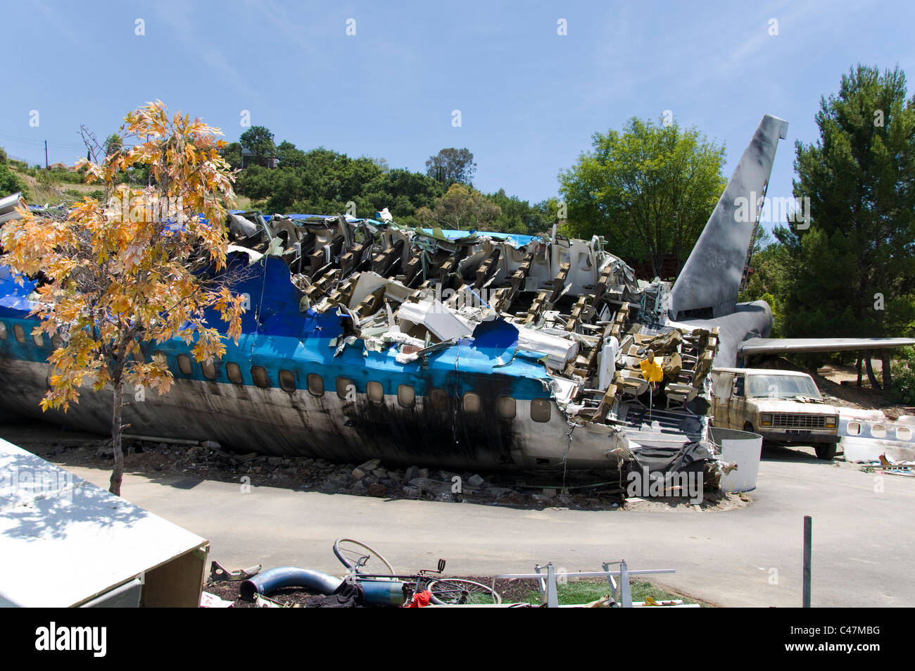 Accident d'avion Scène, Universal Studios lot arrière, Los Angeles