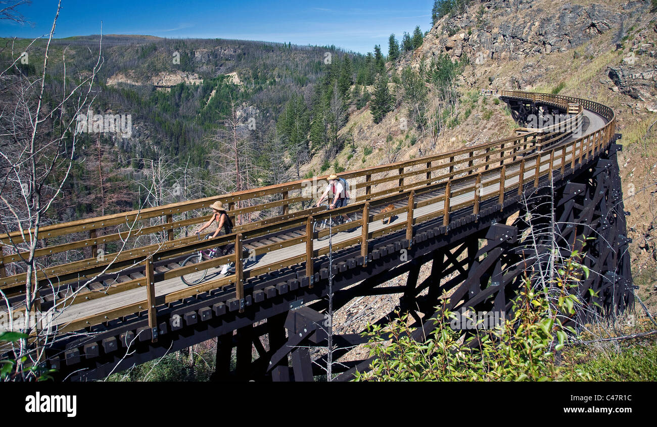 Les tréteaux dans canyon Myra, de l'Okanagan Banque D'Images