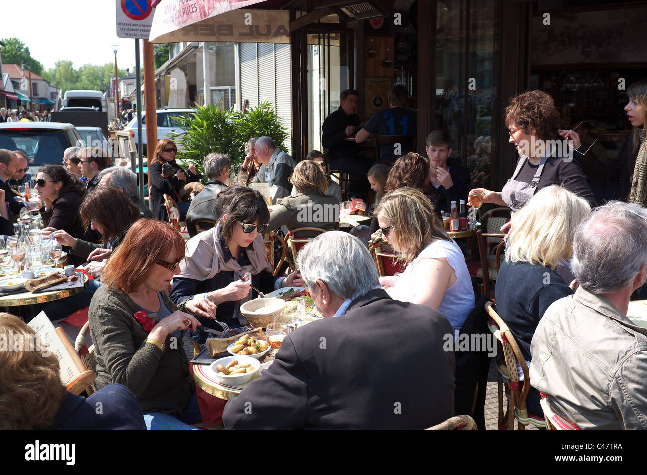 Al-Fresco coin, Paris, France. Banque D'Images