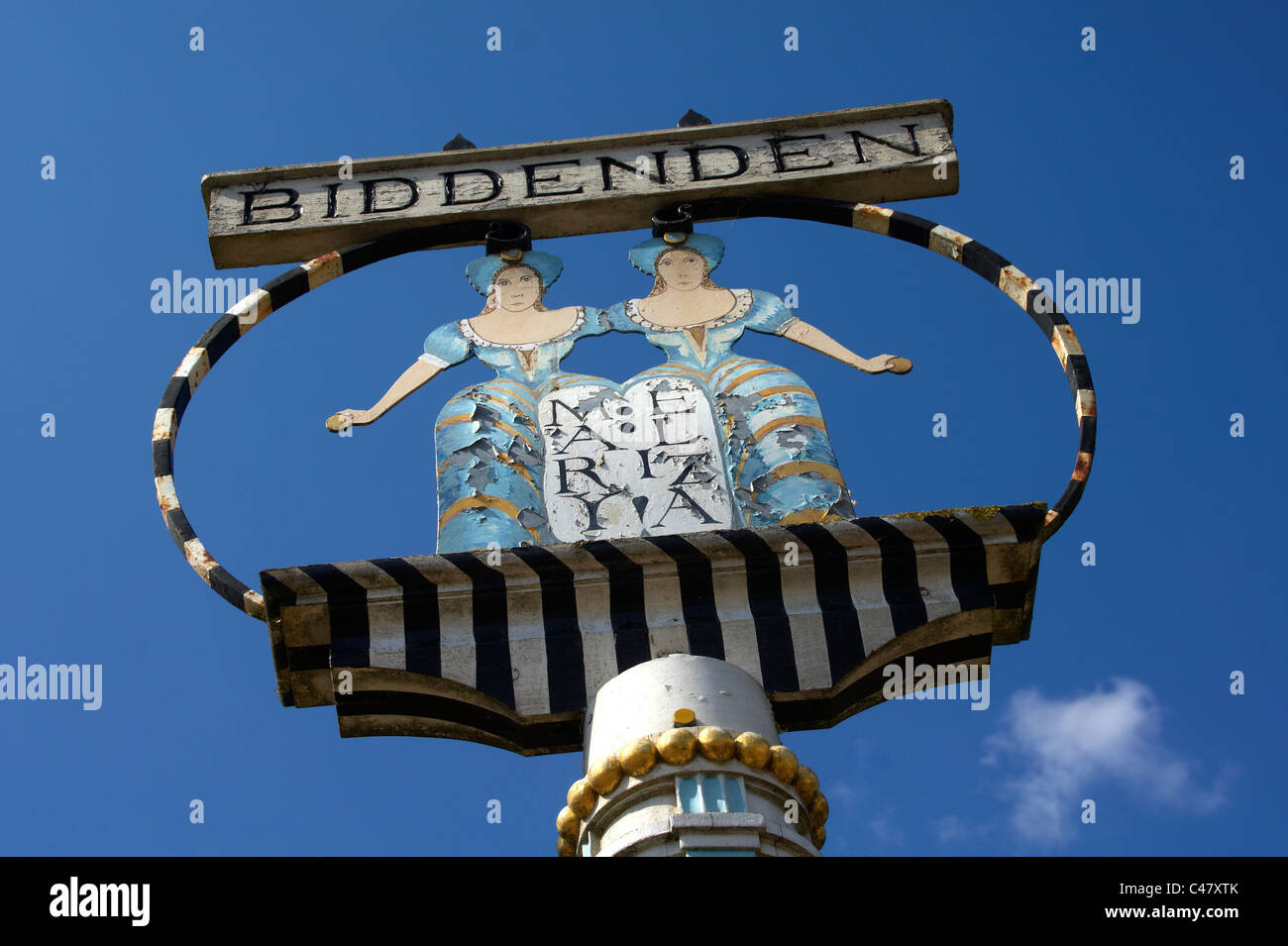 Panneau du Village Biddenden Banque D'Images