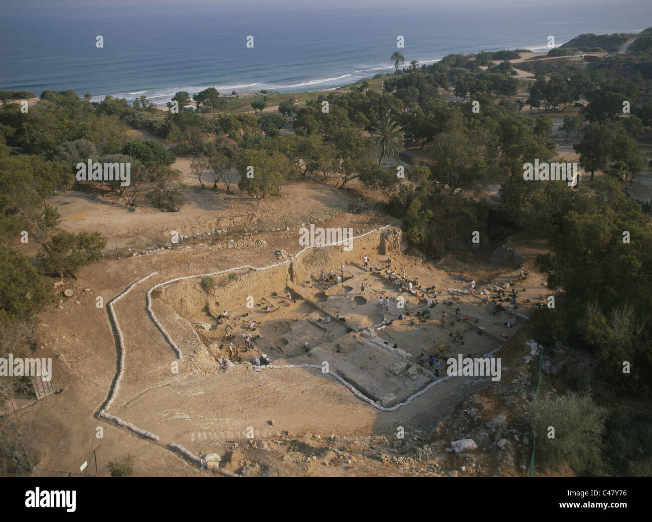 Vue aérienne d'Ashkelon Romain Banque D'Images