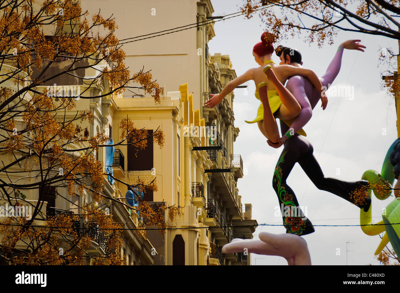 Puis l'un des chiffres papier mâché géant ( niñots ) au festival Fallas de Valence. Banque D'Images