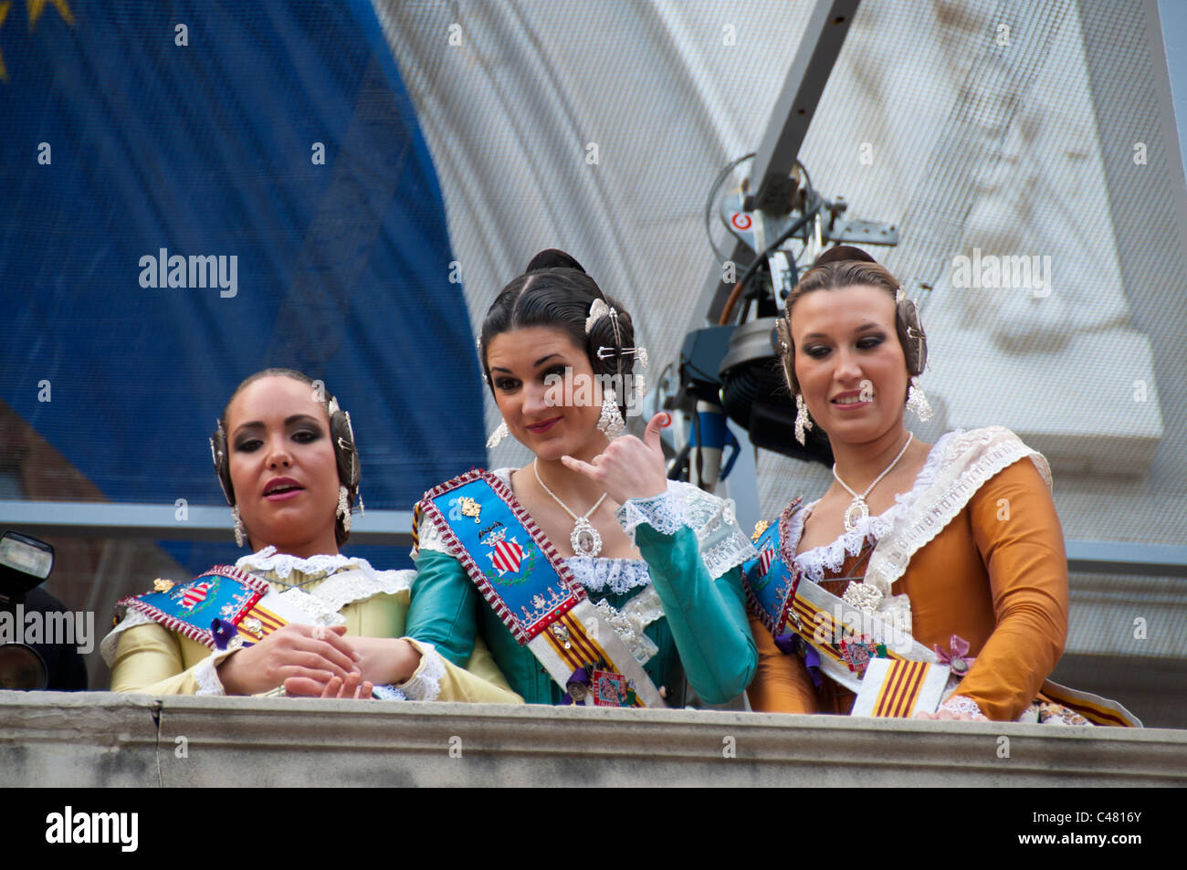 Au cours des festivités Falleras Fallas à Valence Banque D'Images