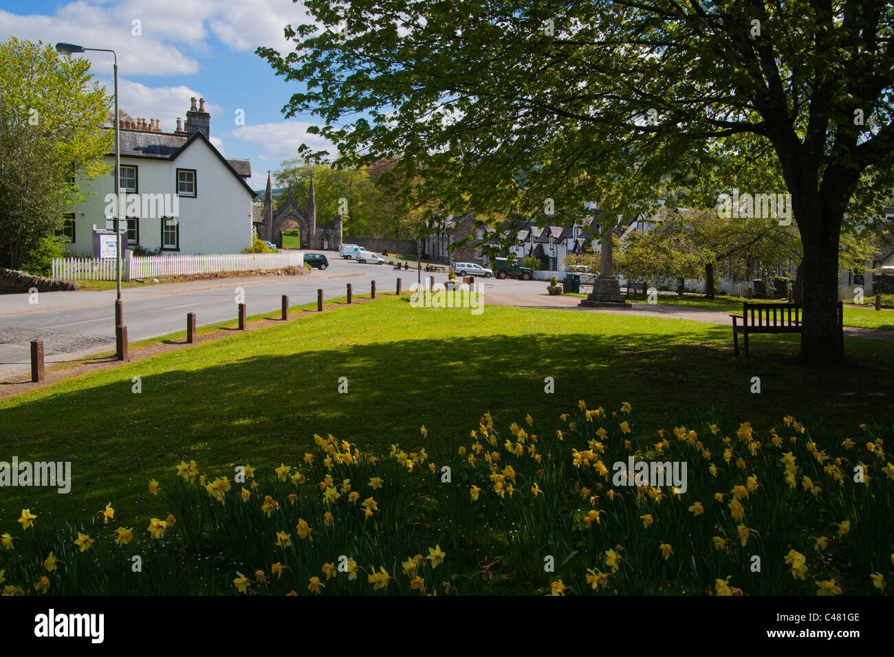 Village de Kenmore, printemps, Perthshire, Écosse, Royaume-Uni Banque D'Images