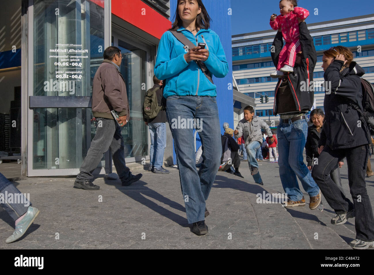 Des scènes de rue de Nuuk, Groenland. Banque D'Images