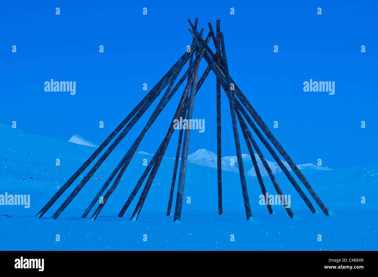 En Laponie, Suède tente Banque D'Images En Laponie, Suède tente Banque D'Images