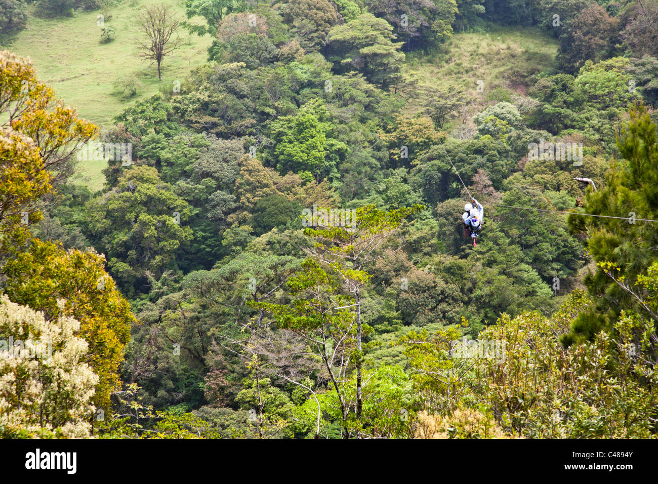 Câble Super, Extremo Canopy Tour Monteverde Monteverde, Costa Rica Banque D'Images