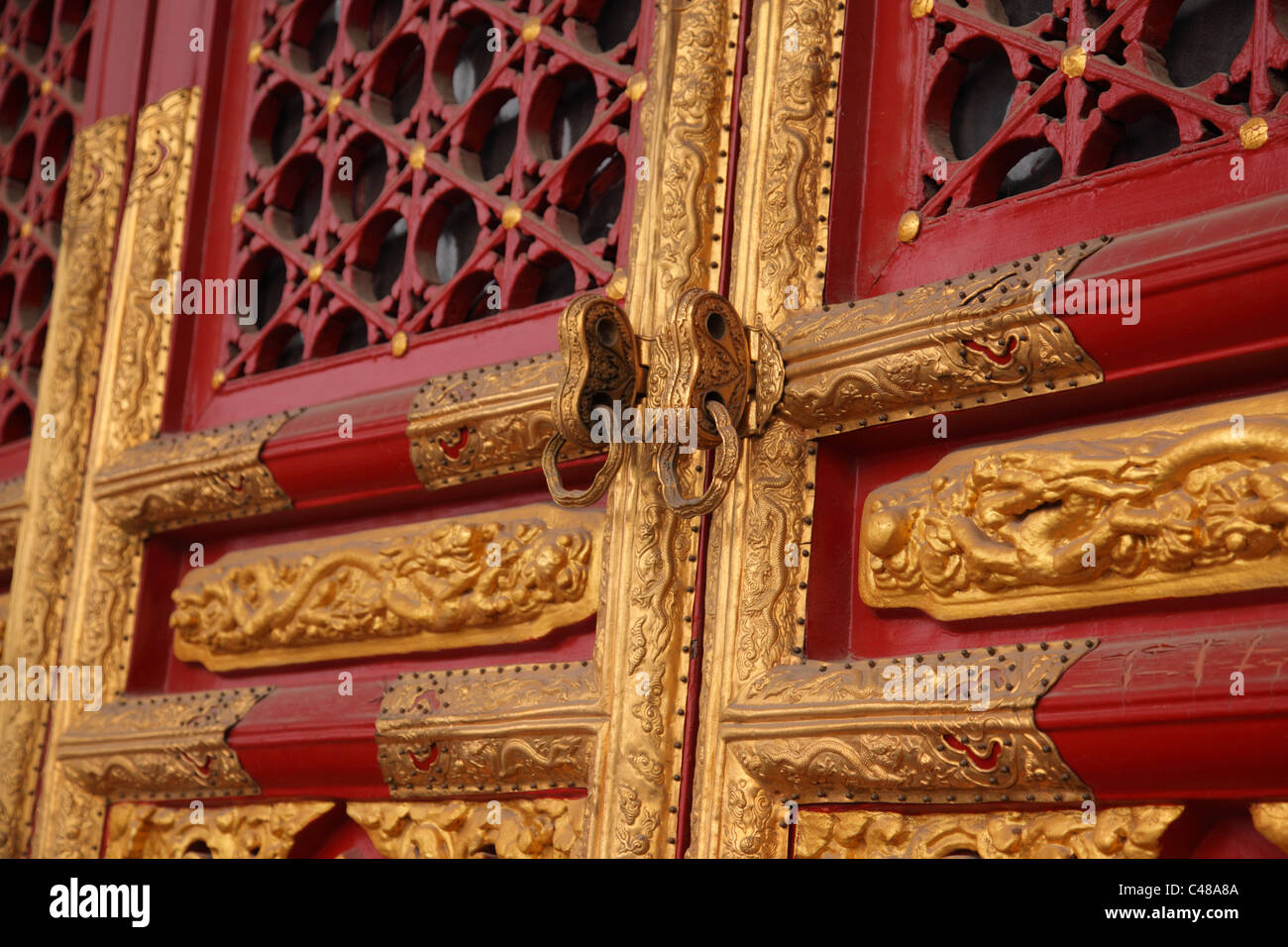 Détail architectural, la Cité Interdite, Pékin, Chine Banque D'Images