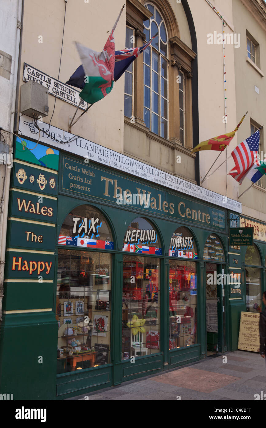 Welsh Shop, Castle Street, Cardiff, Pays de Galles, Royaume-Uni Banque D'Images