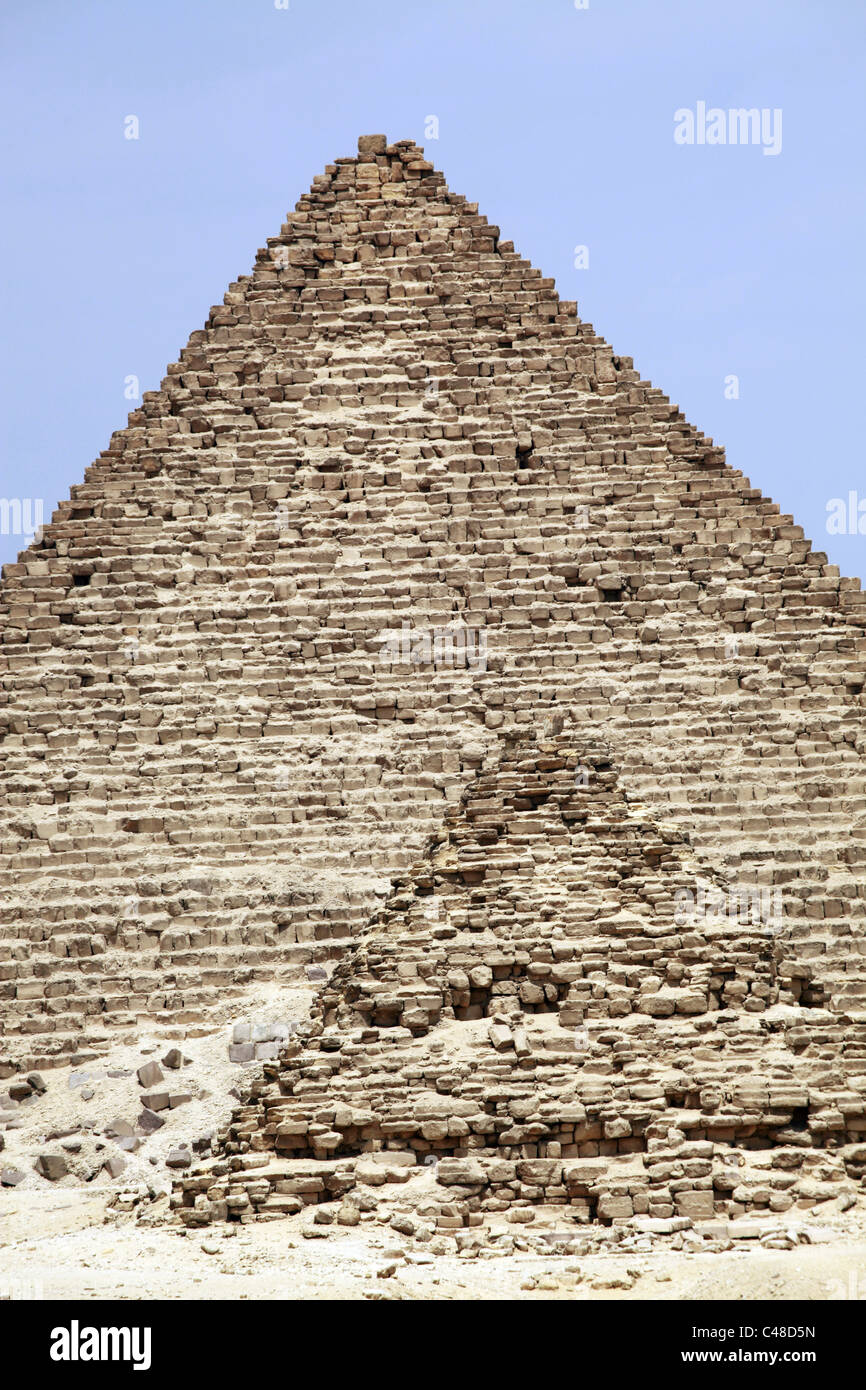 La pyramide de Menkaourê (Mykérinos), à les pyramides de Gizeh, Le Caire, Egypte Banque D'Images