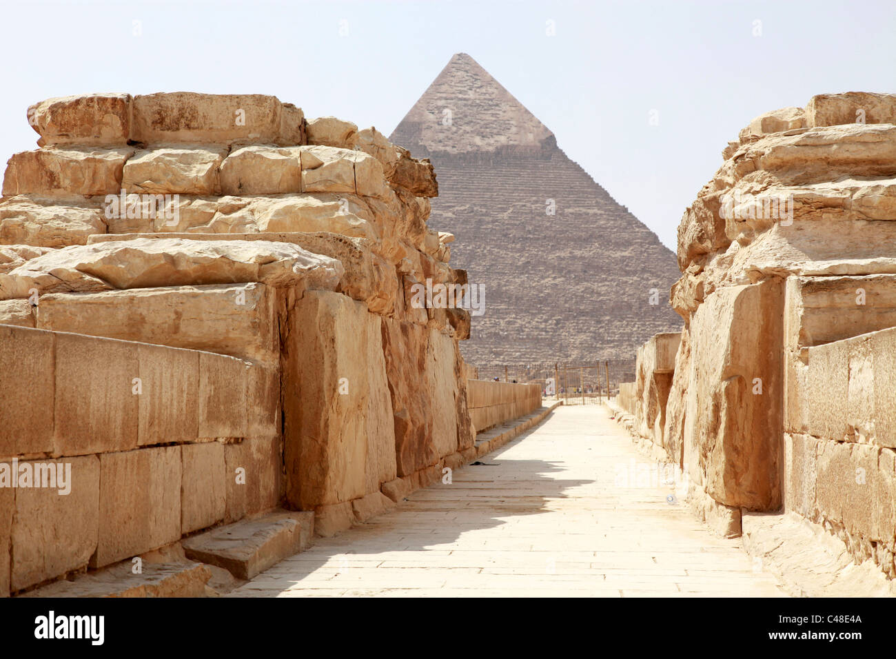 La pyramide de Khéphren (Khafré), à les pyramides de Gizeh, Le Caire, Egypte Banque D'Images