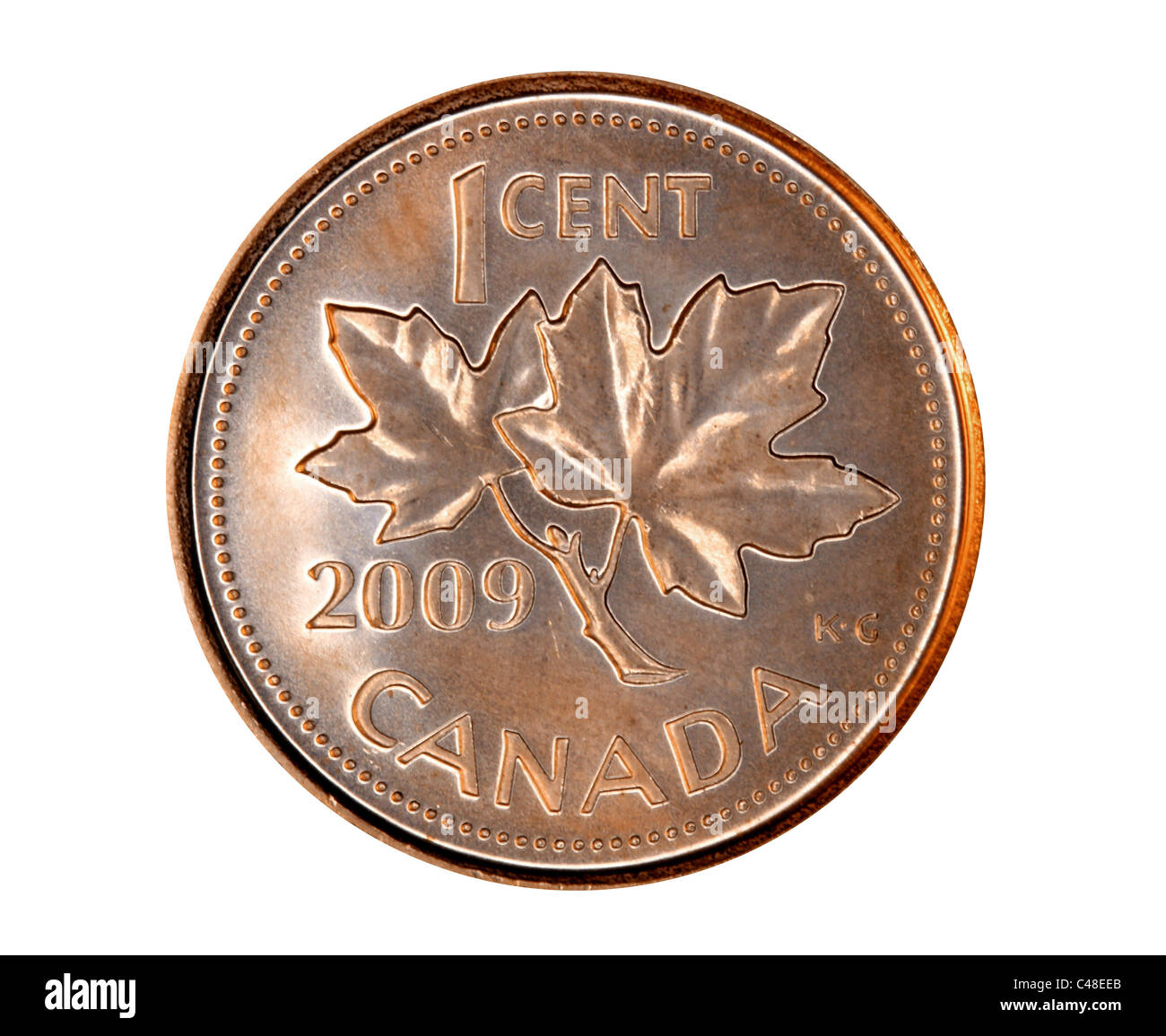 Pièce de un cent canadien Banque D'Images