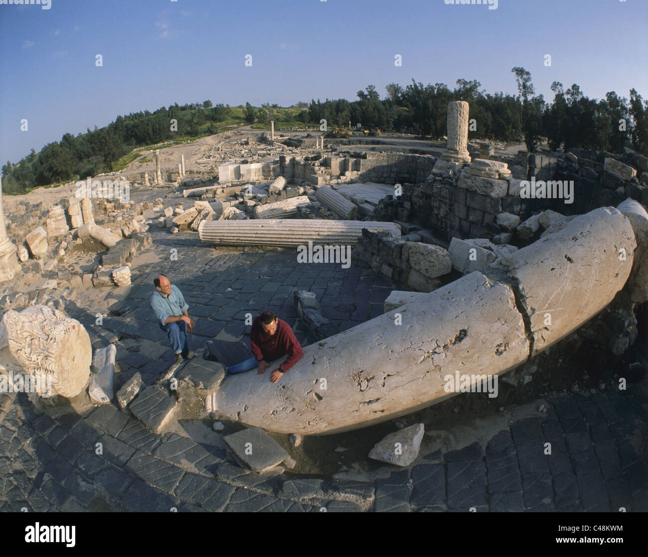 Photo de les ruines de la ville romaine de Beit Shean dans la vallée du Jourdain Banque D'Images
