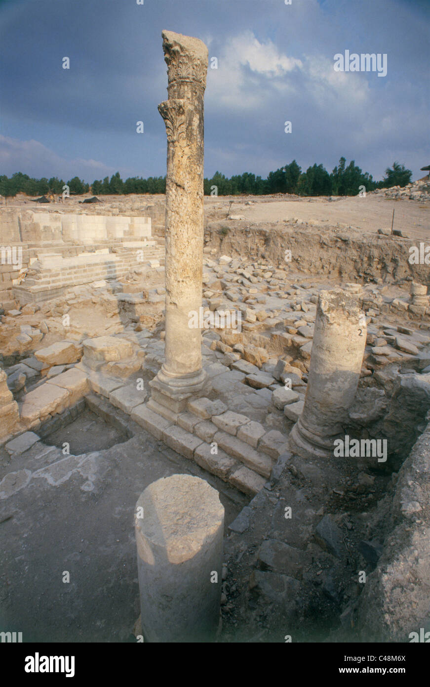 Photo de les ruines de la ville romaine de Beit Shean dans la vallée du Jourdain Banque D'Images