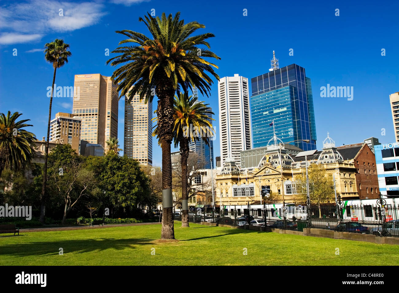 Melbourne Australie / Ce toits de Melbourne joue pour cet écrin de verdure du parc du centre-ville. Banque D'Images