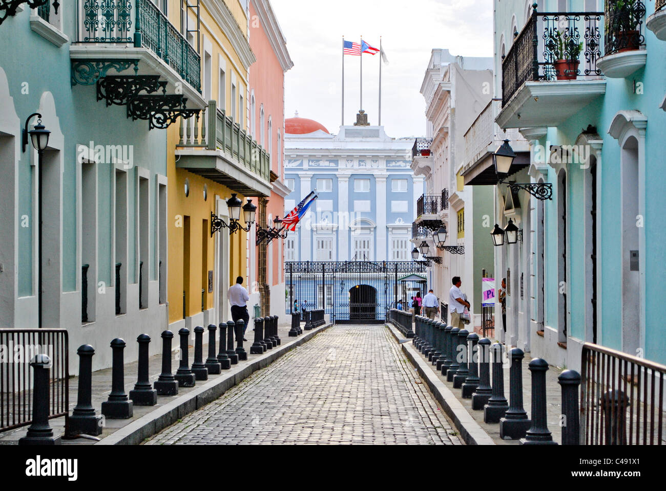 Avis de l'Ambassade à Old San Juan. Banque D'Images