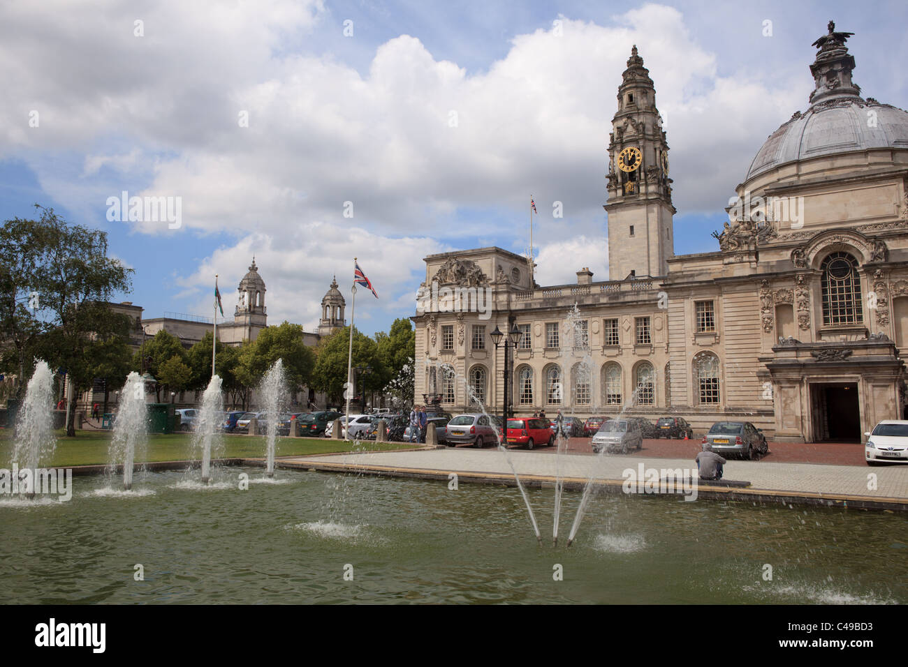 L'hôtel de ville, Cardiff, South Glamorgan, Pays de Galles, Royaume-Uni Banque D'Images