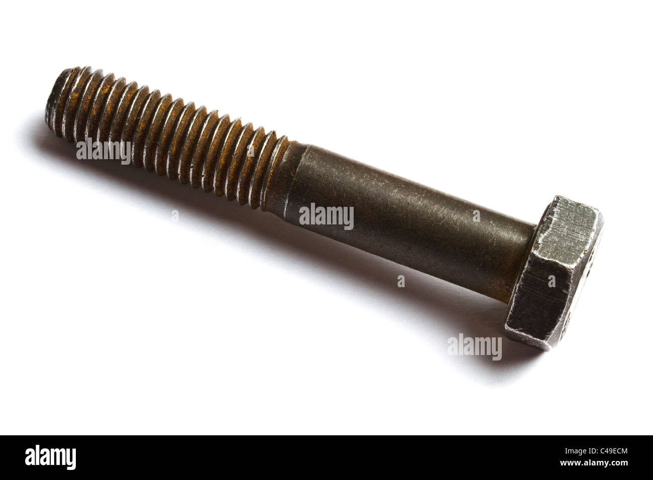 Vis rouillées isolé sur fond blanc Banque D'Images