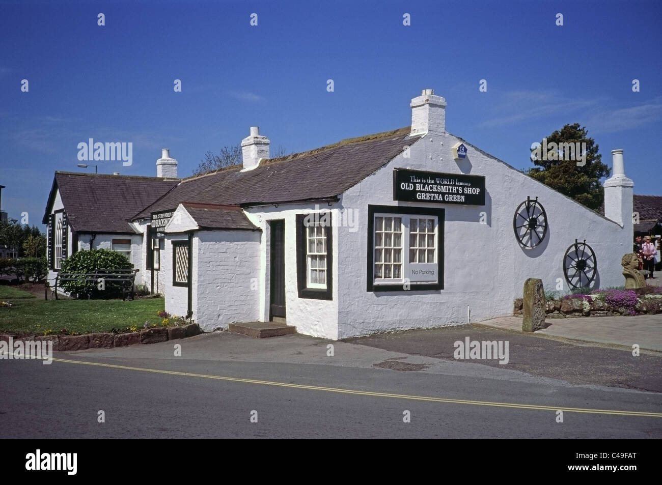 Le vieux Blacksmiths Shop at Gretna Green, Dumfries et Galloway, Écosse, Royaume-Uni Banque D'Images