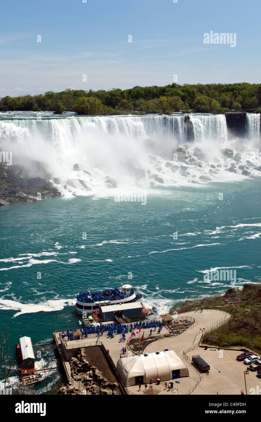 Niagara Falls (vue de côté) du Canada et des États-Unis, l'Ontario, Canada Banque D'Images