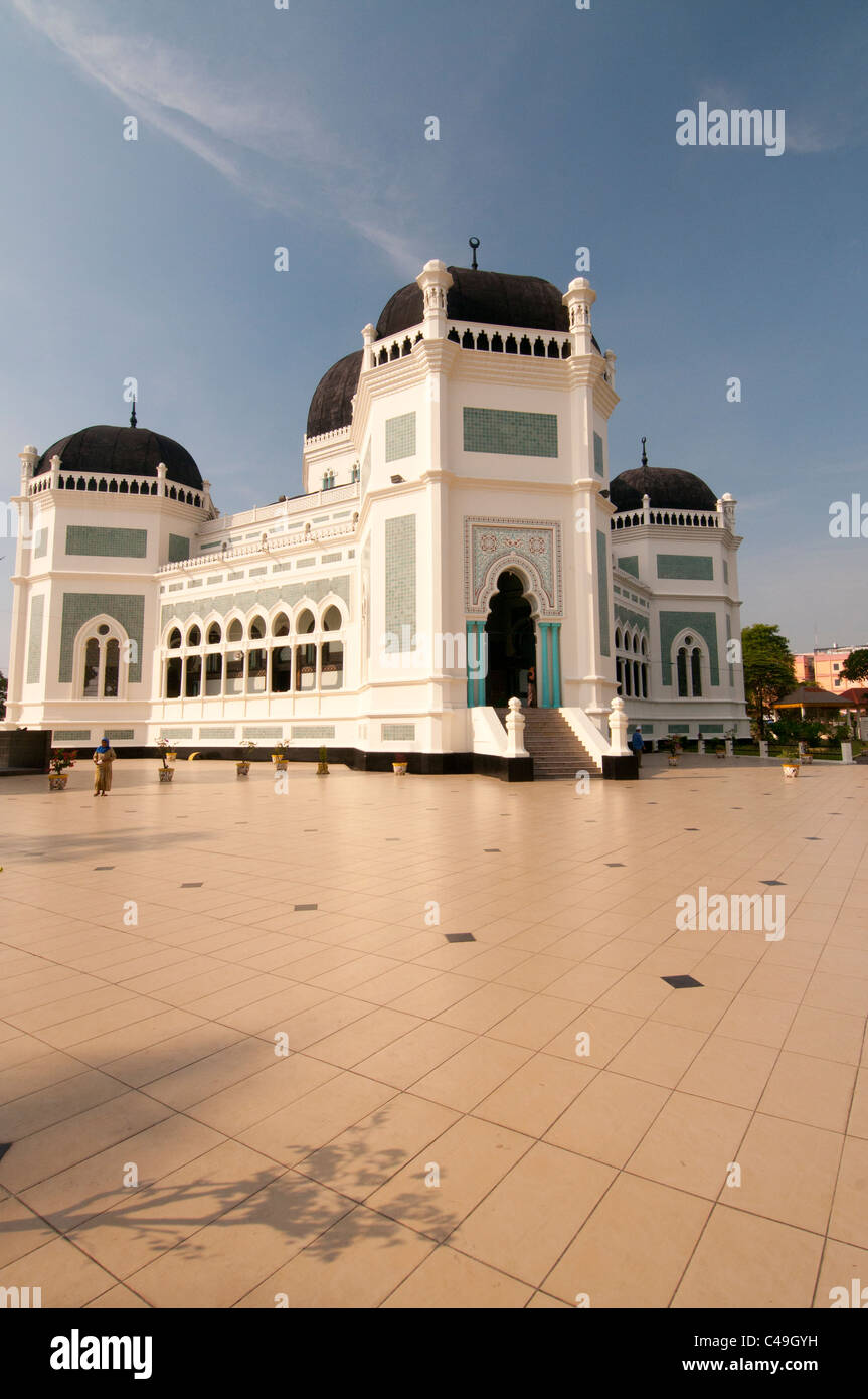 Grande Mosquée Al Mashun, Medan, Nord Sumatra, Indonésie Banque D'Images