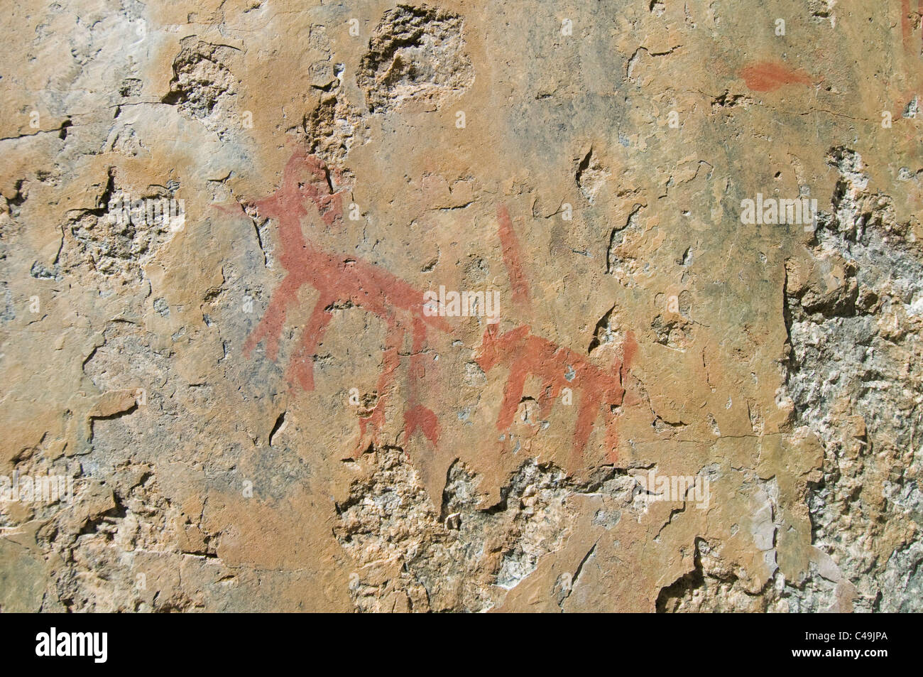 Pétroglyphes sur la fourche au milieu de la rivière Salmon à 'ID' Tombstone Banque D'Images