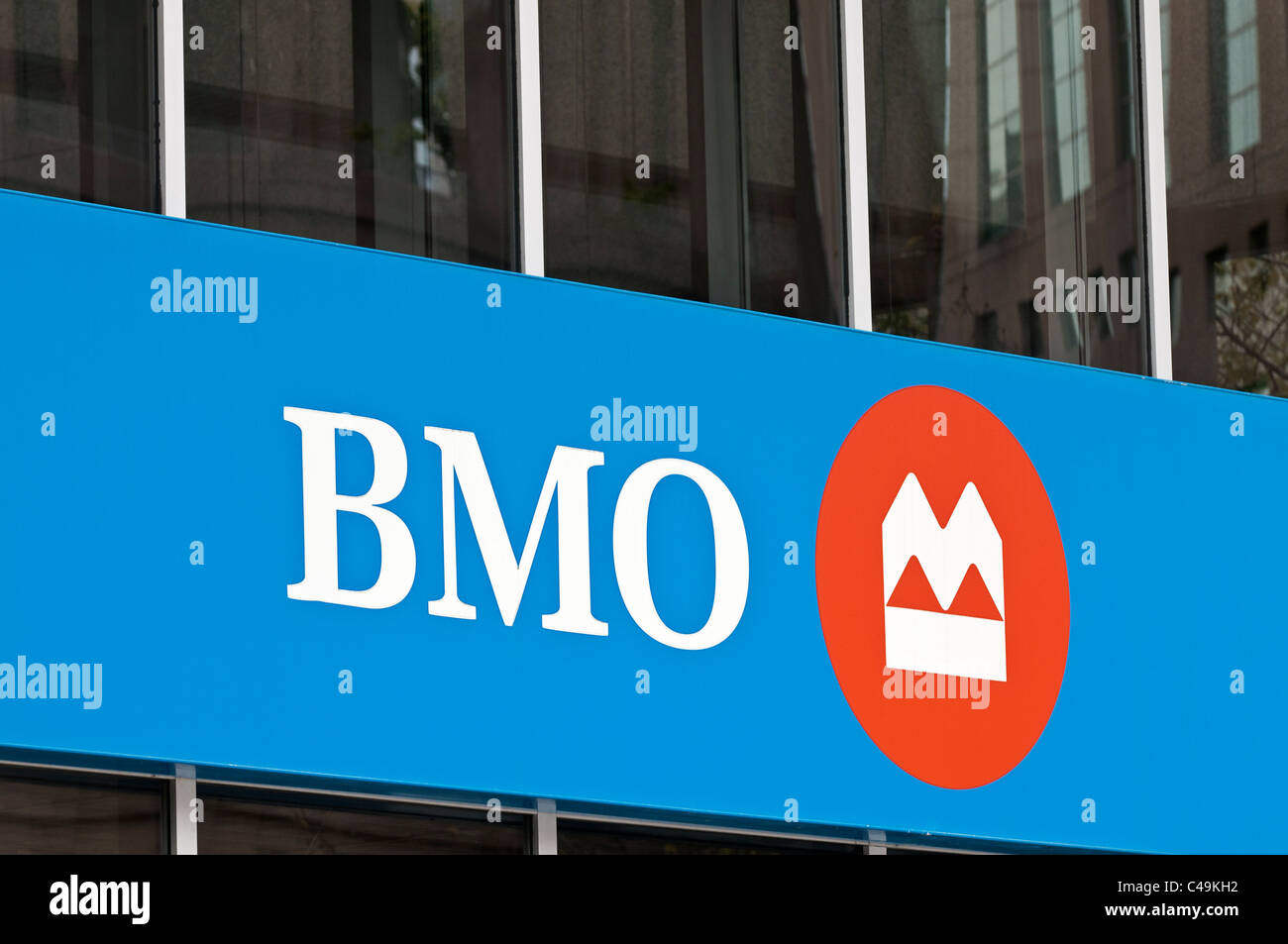 Signe pour BMO Banque de Montréal. Banque D'Images