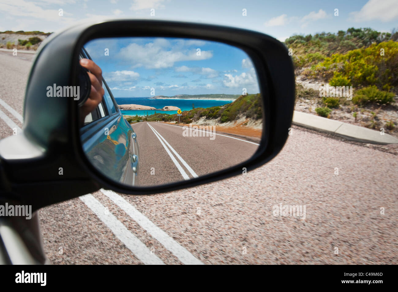 View of Twilight Cove dans le rétroviseur. Esperance, Australie occidentale, Australie Banque D'Images