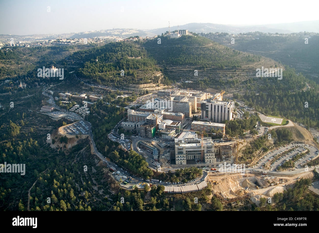 Photographie aérienne des Hadas Ein Kerem's Hospital Banque D'Images