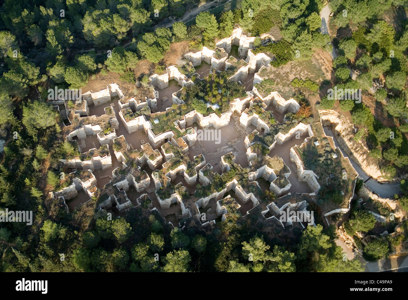 Photo aérienne de Yad Vashem à Jérusalem ouest Banque D'Images