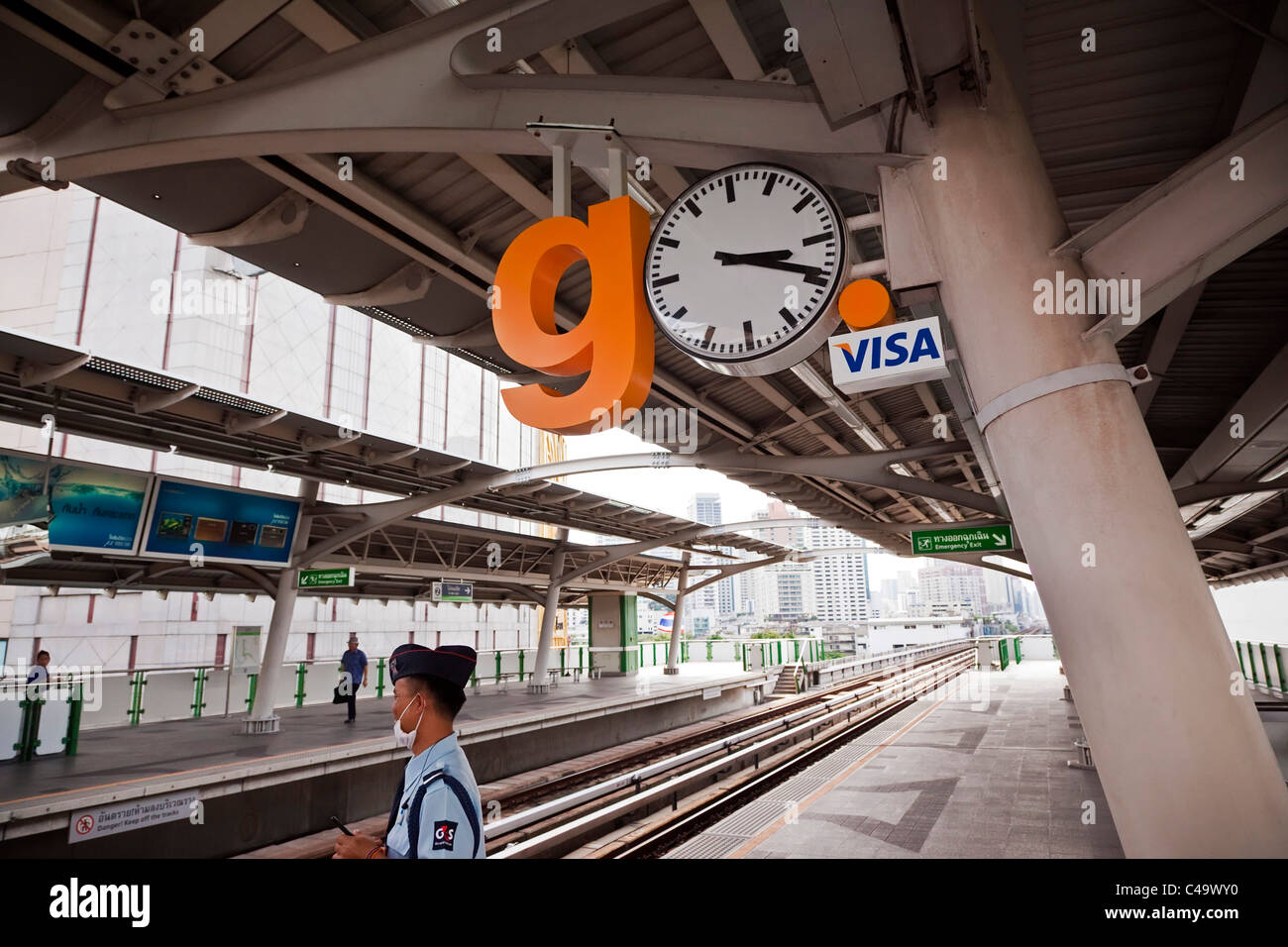 La station de Skytrain, Bangkok, Thaïlande Banque D'Images