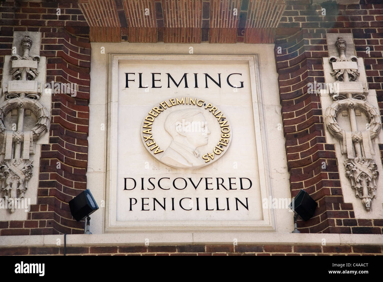 Plaque Alexander Fleming Banque D'Images